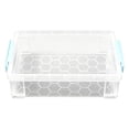 thumbnail image 5 of Stackable Clear Plastic Storage Boxes,8.85X2.75X5.5inch Latching Lid Document Organizer Containers, Transparent Desk Storage Bins with Clips, Multipurpose Boxes for Stationery, Office Supplies, 5 of 7
