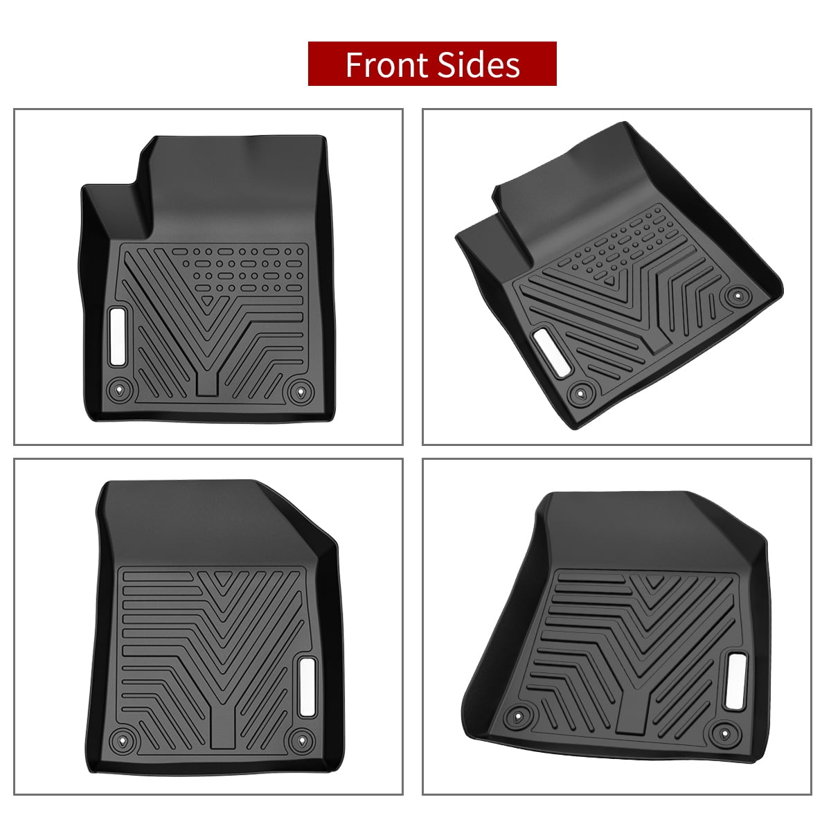 RVNI TPE Floor Mats Rubber Front and Rear 3-Piece compatible with 2015-2023 Jeep Cherokee All Weather
