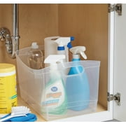 Mainstays Clear Plastic Utility Storage Bin Organizer with Built-In Handles, Large Storage Container for Pantry, Closet, Cabinet and Shelf Organization, 15.3 x 10.4 x 9.8
