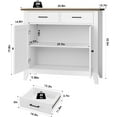thumbnail image 2 of CHAUKY Kitchen Storage Cabinet with Drawers and Doors, Floor Sideboard and Buffet Server, Entryway Console for Living Room, Dining Room, Bathroom, Ivory White, 2 of 14