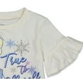thumbnail image 4 of Disney Frozen Elsa Little Girls T-Shirt and Leggings Outfit Set Toddler to Big Kid, 4 of 5