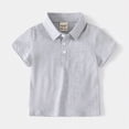 thumbnail image 2 of NIEWTR Uniform Shirts For Boys Toddler Uniform Shirts Kids Boys Short Sleeve Polo Casual Back To SchoolTee Top Breathable 2T 3T 4T 5T(A-Grey,2-3 Years), 2 of 4