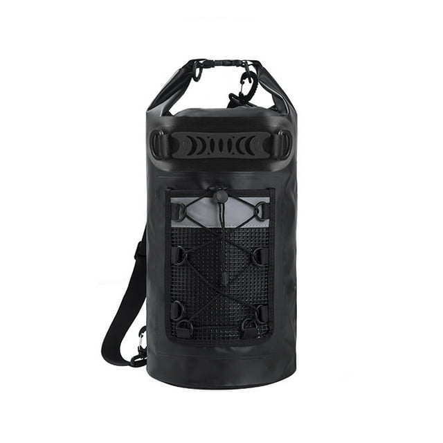 Sac Étanche Noir en PVC de 10L - Bandoulière Réglable, Léger et Résistant à l'Usure, Design de Séparation Humide et Sèche, Idéal pour la Natation, la Dérive, le Kayak et Tous les Sports Nautiques, Durable en Plein Air