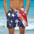thumbnail image 2 of Brnmxoke Mens Swim Trunks Quick Dry American Flag Swim Shorts Funny Printed Summer Beach Stretch Breathable Board Shorts Swimwear Bathing Suits Blue,XL, 2 of 6
