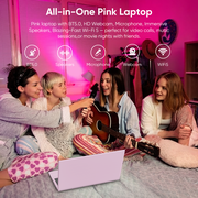 Coolby Pink Laptop,15.6 Laptop Computer,16GB RAM 512GB SSD,6500Y Processor (Beats N5095 up to 3.4GHz), Lightweight Notebook PC for Student Business Office, Win 11 Laptop, Office 2024,