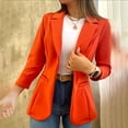 thumbnail image 2 of YDFCWXW Women Blazer Jackets Turn Down Collar Blouse Long Sleeve Casual Fall Winter Work Coat Open Front Cardigan Red, M, 2 of 5