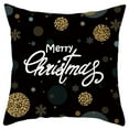 thumbnail image 4 of SDJMa Black Gold Merry Christmas Decor Throw Pillow Covers Xmas Golden Decorative Tree Reindeer Snow Cushion Cases Xmas Bronzing Home Decoration for Couch Sofa Bedroom 18x18 Inch, 4 of 8