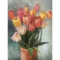 thumbnail image 2 of Strube, Ling 25x32 Black Ornate Wood Framed with Double Matting Museum Art Print Titled - Tulips in Vase, 2 of 4