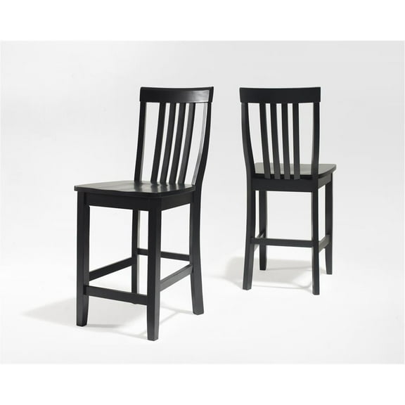 Crosley Furniture School House 2Pc Counter Stool Set Black - 2 Stools