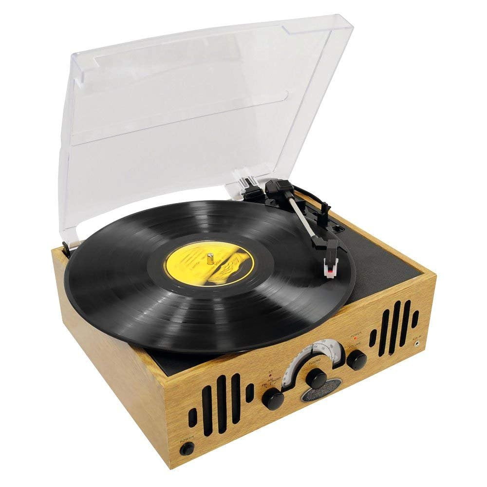 Upgraded Version Pyle Vintage Record Player, Classic Vinyl Player