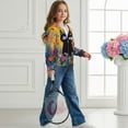 thumbnail image 5 of chaqlin Girls Cat Hoodies Size 14-16 Kids Zip Up Hooded Jacket Flower Long Sleeve Hooded Sweatshirt Lightweight Loose Drop Shoulder Cardigan with Pocket, 5 of 7