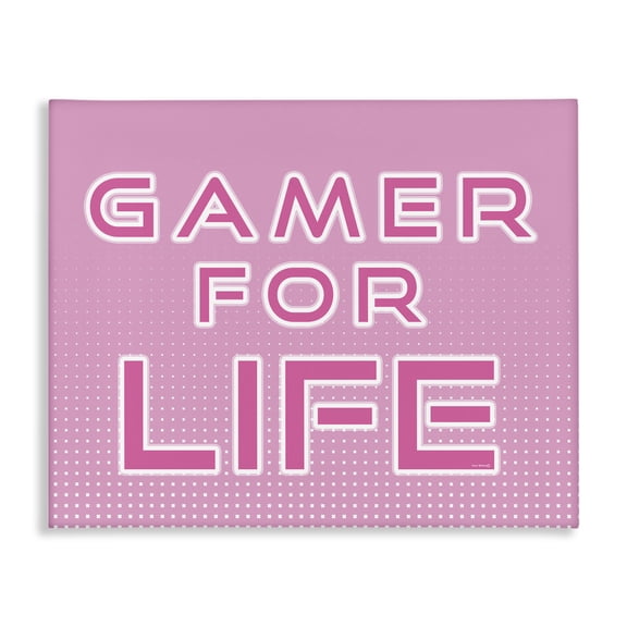 Stupell Industries Modern Pink Gamer For Life Canvas Art, 20 x 16, by Yass Naffas Designs