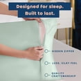 thumbnail image 4 of BLISSFORD Satin Pillowcase with Zipper, for Hair and Skin Care, Feels Soft and Cool Like a Silk Pillowcase, Satin Pillow Cases 2 Pack, Silk Pillow Cover, Mint - Standard Size, Set of 2, 4 of 9