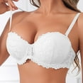 thumbnail image 2 of Women's Balconette Lace Bra, Lightly Padded Comfortable Brassieres, Full Cup Underwire Support Bralette, 2 of 6