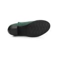 thumbnail image 5 of BLISSFUL STEP Women's Shoes Round Toe Stacked Block Heel Zipper Ankle Boots Green 9, 5 of 7