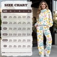thumbnail image 6 of SCRAWLGOD Easter Egg Floral Chick Print White Women's 2 Piece Outfits Casual Turtleneck Pullover Sweatshirts and Wide Leg Pants with Side Pockets Trendy Cozy Tracksuit Sets, M, 6 of 7