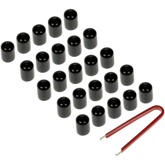 Dorman 711-003 17 MM Vinyl Lug Nut Covers With Removal Tool Black; Silver; Red (Pack of 25)