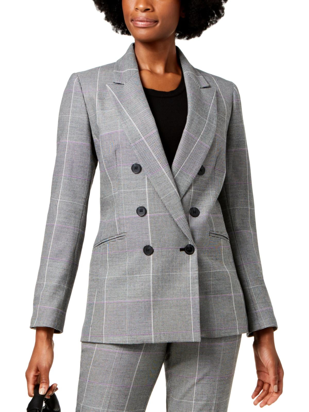 Womens Wool Blend Blazer Jacket Ladies Coat Size 8 10 12 14 16 Black New