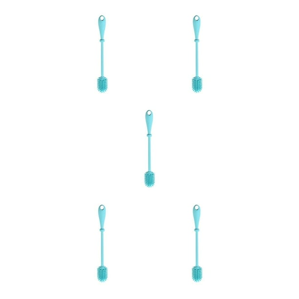 Naiovety Herramienta de de cepillo de silicona de mango largo para biberón Recipiente de boca estrecha y profunda, Azul, S Type2 NO2