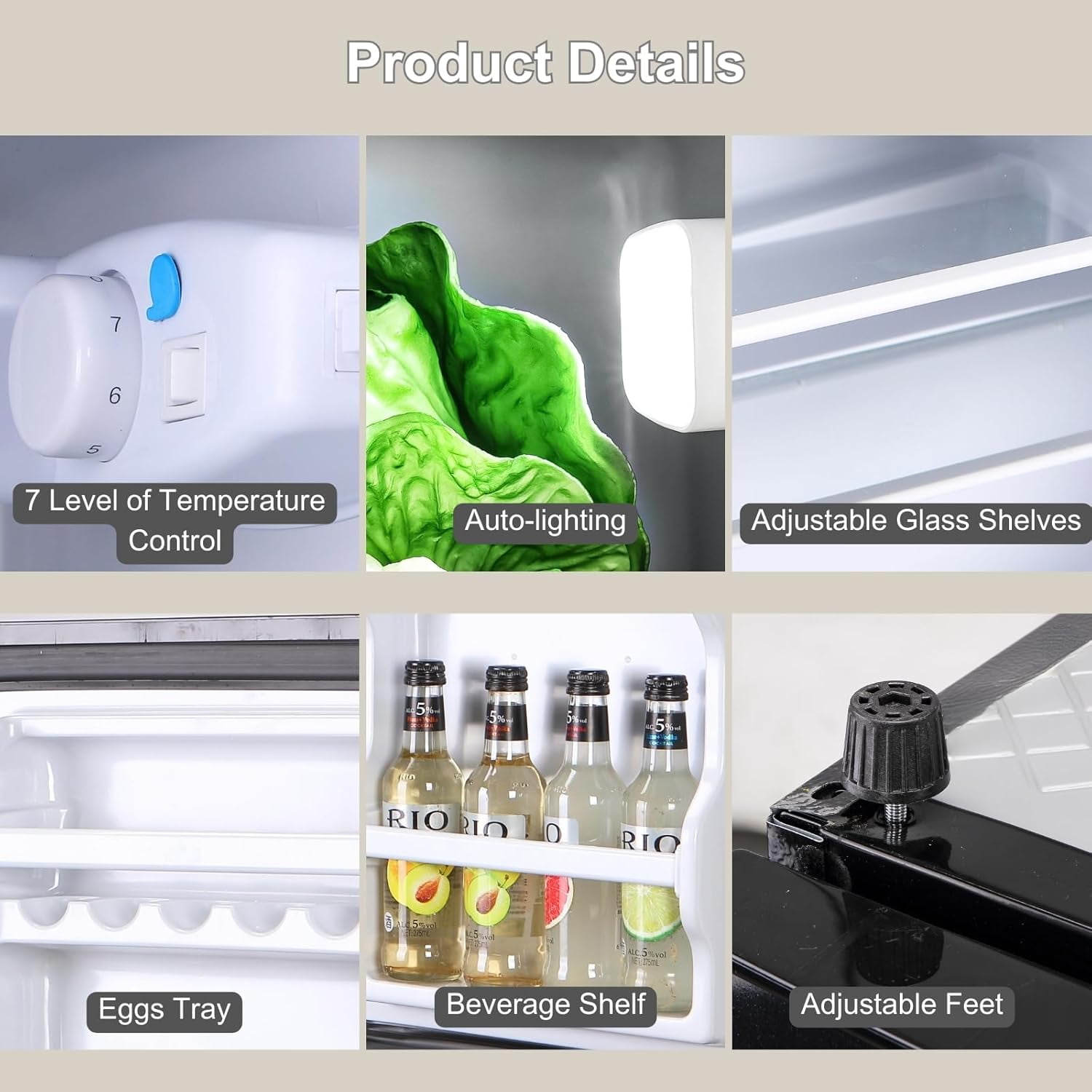 GGTB 3.5 Cu Ft Refrigerator with Freezer, 2 Doors Refrigerator, Fridge for Bedroom, Kitchen, Dorm, Apartment, Garage, Office