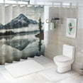 thumbnail image 7 of Fenyluxe Mountain Lake Fog Print Shower Curtain Set with Hooks, Polyester Fabric Background Curtain for Showers and Bathtubs, Washable Shower Curtain 60x72, 7 of 7