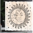 thumbnail image 4 of Ambesonne Sketch Shower Curtain, Sun and Moon, 69"Wx70"L, Charcoal Grey Tan, 4 of 5