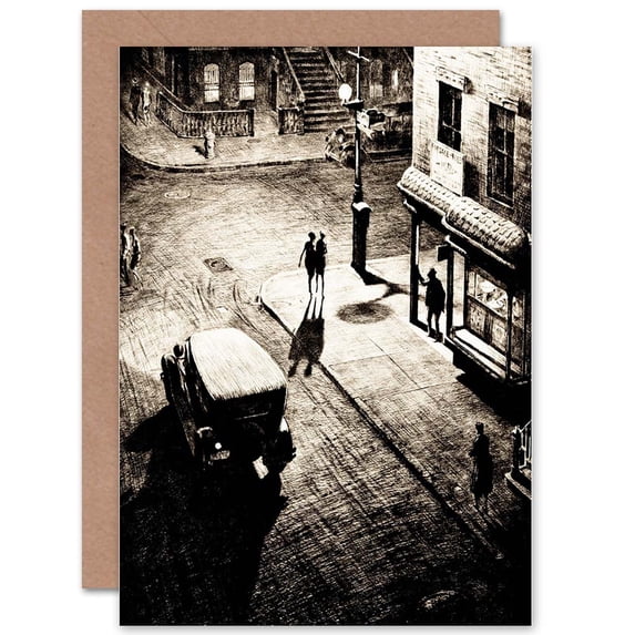 Illustration Relics (Speakeasy Corner) Lewis Martin Greetings Card Plus Envelope Blank inside