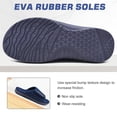 thumbnail image 5 of ONCAI Mens House Slippers Adjustable Straps Orthotic Plantar Fasciitis Open Toe Slides Sandals with Comfy Arch Support Slippers for man Slip-on Indoor Outdoor Rubber Sole Darkblue Size 9, 5 of 6