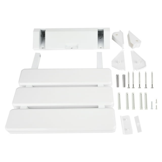 Asiento de ducha abatible de pared, banco de baño plegable para uso doméstico en sauna, color blanco