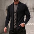 thumbnail image 3 of Rrxhxhs Mens Cardigan Solid Color Open Front Long Sleeve Warm Casual Knitted Sweater Cover Up with Pockets, 3 of 8