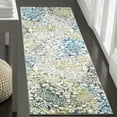 thumbnail image 2 of SAFAVIEH Watercolor Daven Abstract Runner Rug, Ivory/Peacock Blue, 2'3" x 14', 2 of 7