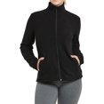 thumbnail image 2 of TheLovely Women's Lightweight Full Zip Up Soft Polar Fleece Jacket Sweater (Black/Burgundy, L), 2 of 3