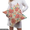thumbnail image 5 of Ambesonne Floral Fabric by the Yard Upholstery, Summer Time Flowers Leaves, 5 Yards, Eggshell Dark Coral, 5 of 5