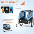 thumbnail image 5 of Demi Bonn 53" Dog Trailer for Bicycles, Dog Bike Trailer for Dogs with 3 Entrances for Travel, Quick Set-up and Fold Down, Blue, 5 of 9