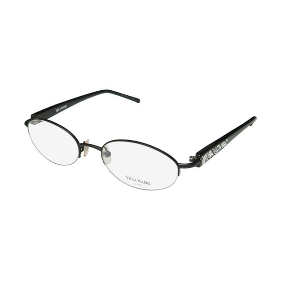 NEW VERA WANG LUXE CELESTIAL WOMENS/LADIES DESIGNER HALF-RIM BLACK FRAME DEMO LENSES 48-17-132 EYEGLASSES/EYEWEAR