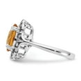 thumbnail image 4 of Sterling Silver Citrine & Diamond Oval Ring, 4 of 5
