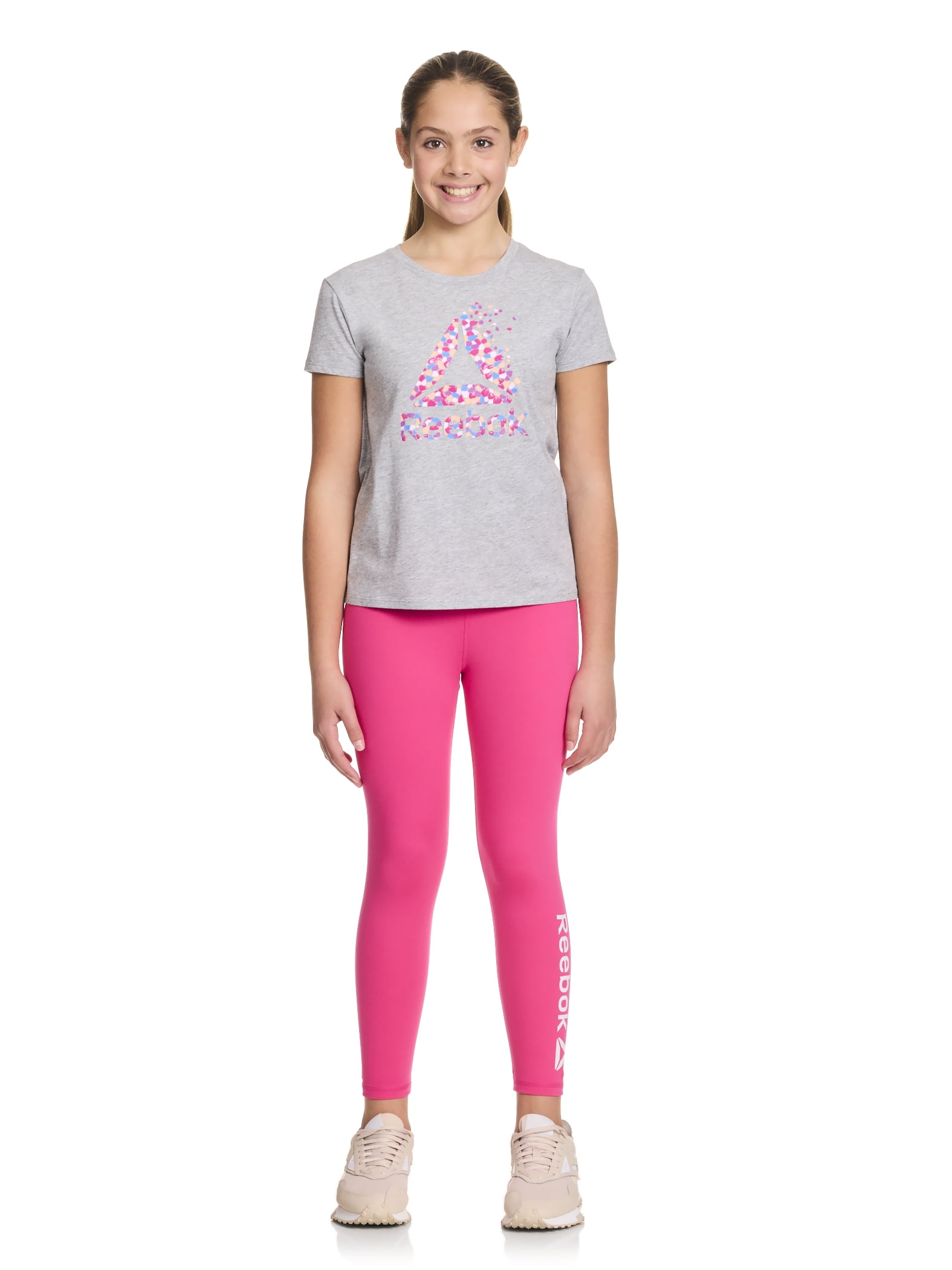 Reebok Girl’s Printed Short Sleeve Graphic T-Shirt, Sizes 4-18