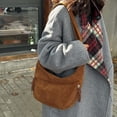thumbnail image 6 of HUISZJ Faux Suede Crossbody Bag, Retro Dumpling Bag, Large Capacity Crossbody Bag for Women Work Travel Commute (Dark Brown), 6 of 8