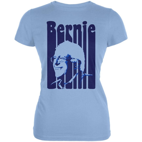Election 2020 Retro 70s Color Bars Bernie Sanders Juniors Soft T Shirt Light Blue X-LG