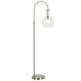 thumbnail image 2 of Evelyn&Zoe Mid-Century Farmhouse Brushed Nickel Arc Floor Lamp with Clear Glass Shade, 2 of 8