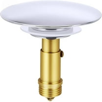 uncakil Pop Up Click Clack Sprung Plug Stopper,Basin Sink Clicker Pop Up Bolt,Sink Drain Stopper Click Clack Brass Spring Plug Replacement for Most Bathroom Sinks,Tubs,and Basin Drains 66mm(Golden)