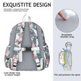 thumbnail image 5 of Husky Dog Flower Floral Backpack for School,Cute School Bag,Schoolbag with Adjustable Shoulder Straps & Padded Back,13.4"x11"x4.7", 5 of 6
