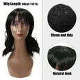 thumbnail image 3 of Unique Bargains Perruques en Cheveux Humains pour Femmes 16 Pouces Perruque Noire Bouclée avec Bonnet de Perruque Duveteuse Bouclée Ondulée, 3 of 8