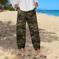 thumbnail image 2 of Tanghaowl Women's Pants, Women's Casual Pants for Everyday Leisure and Travel Lightweight High Waisted Loose Fit Beach Ready with Elastic Waistband and Inverted V Army Green M, 2 of 5