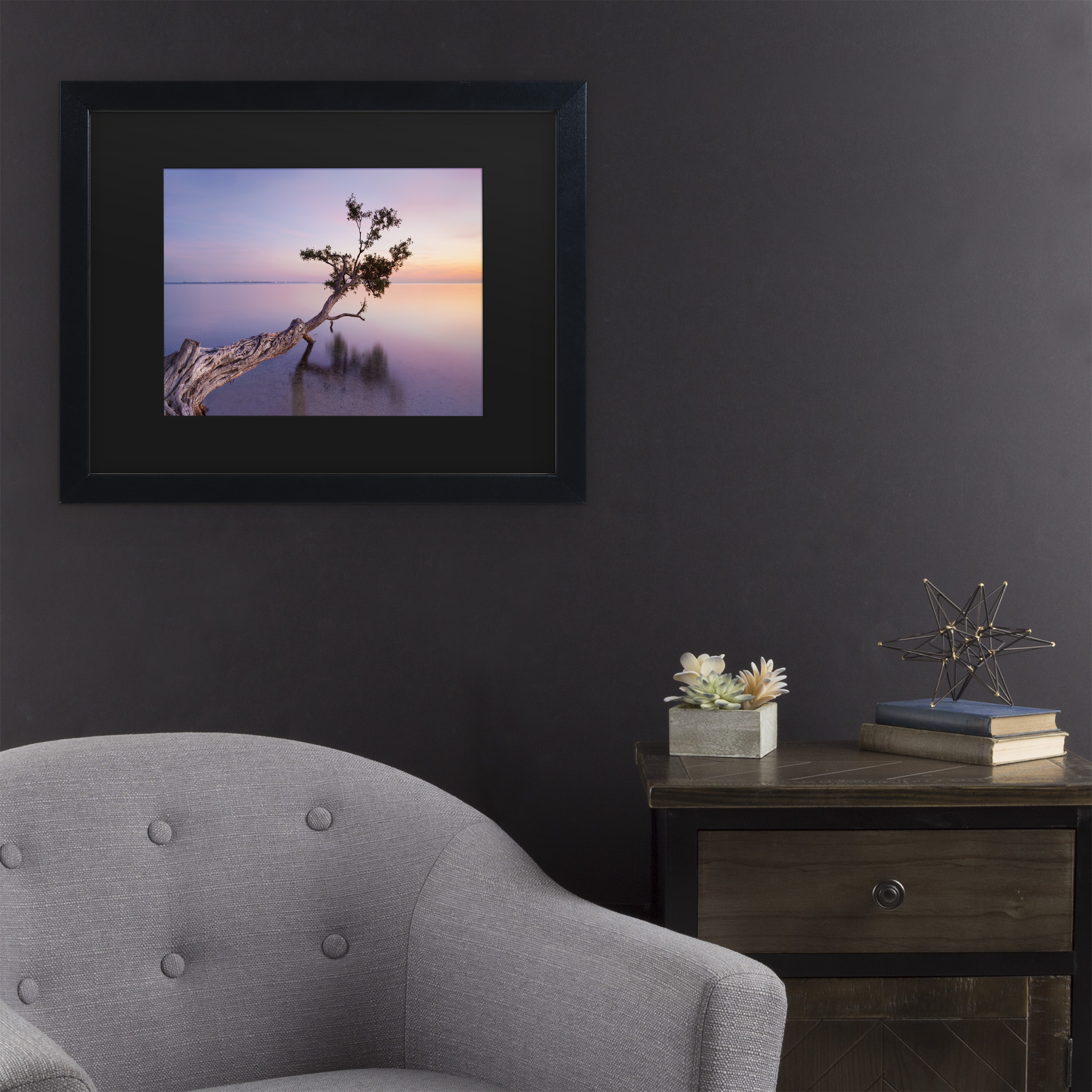 Moises Levy 'Water Tree Xv' Matted Framed Art