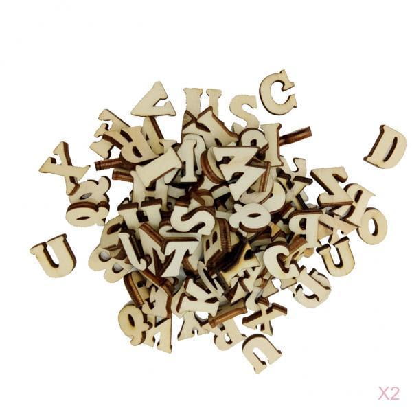 2x 100 Piezas Letras Números a-Z BLESIY Letras de madera sin terminar