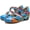 Blue - Color Block Splicing, variant on Women's Handmade Lambskin Retro Casual Sandals for Spring and Summer, Contrast 3D Color-blocking Flower Comfortable High-heeled Sandals for Women
