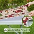 thumbnail image 6 of Beige Christmas Santa and Animal Pattern Square Fitted Tablecloth with Elastic Edge,Square Table Cover,Washable Elastic Table Cover for Home Kitchen Party Decor 36"x36", 6 of 6