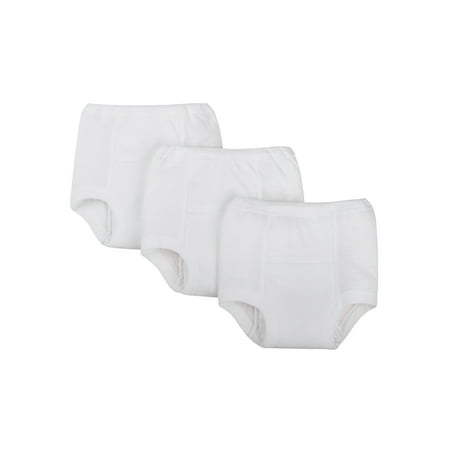 Pure Organic Cotton White Potty Training Pants, 3-Pack (Toddler Boys, Toddler Girls, Unisex)