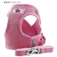thumbnail image 5 of BadPiggies Universal Puppy Cat Dog Harness with Leash Set Escape Proof Adjustable Reflective Mesh Corduroy Harnesses (S, Pink), 5 of 6